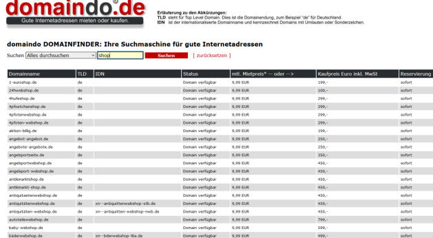 Startklar für den Online-Markt? Sichern Sie sich eine erstklassige Domain für Ihren Webshop